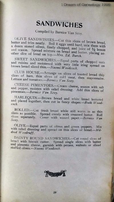 Piedmont Community Cookbook Recipes 1913