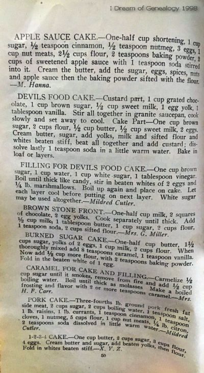 Piedmont Community Cookbook Recipes 1913