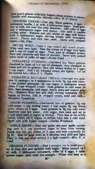 Piedmont Community Cookbook Recipes 1913